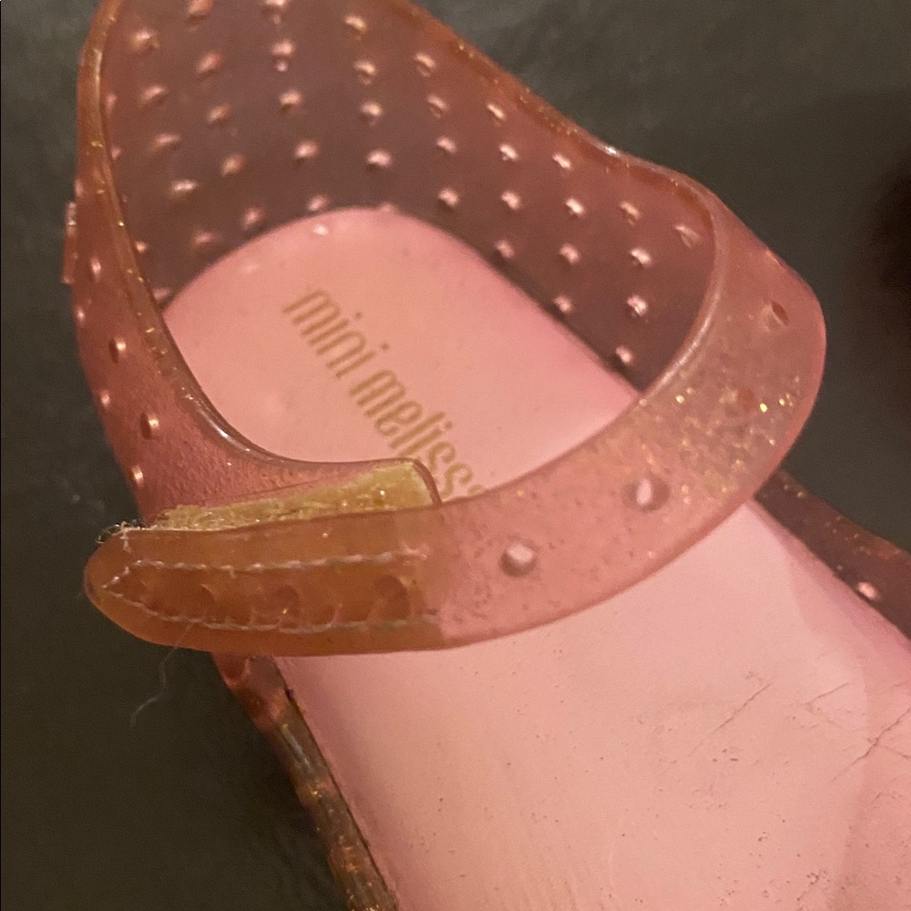 Mini Melissa Sparkling Pink Bow Dress Shoes size 8 girls - Picture 8 of 12